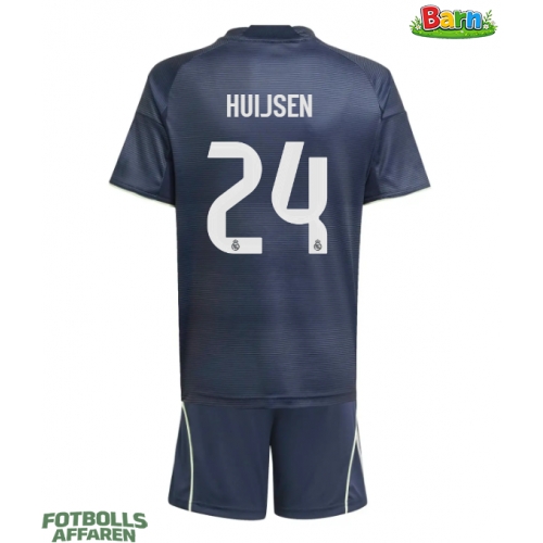 Real Madrid Dean Huijsen #24 Bortaställ Barn 2025-26 Kortärmad (+ Korta byxor)